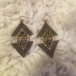 Aztec gold colored earrings